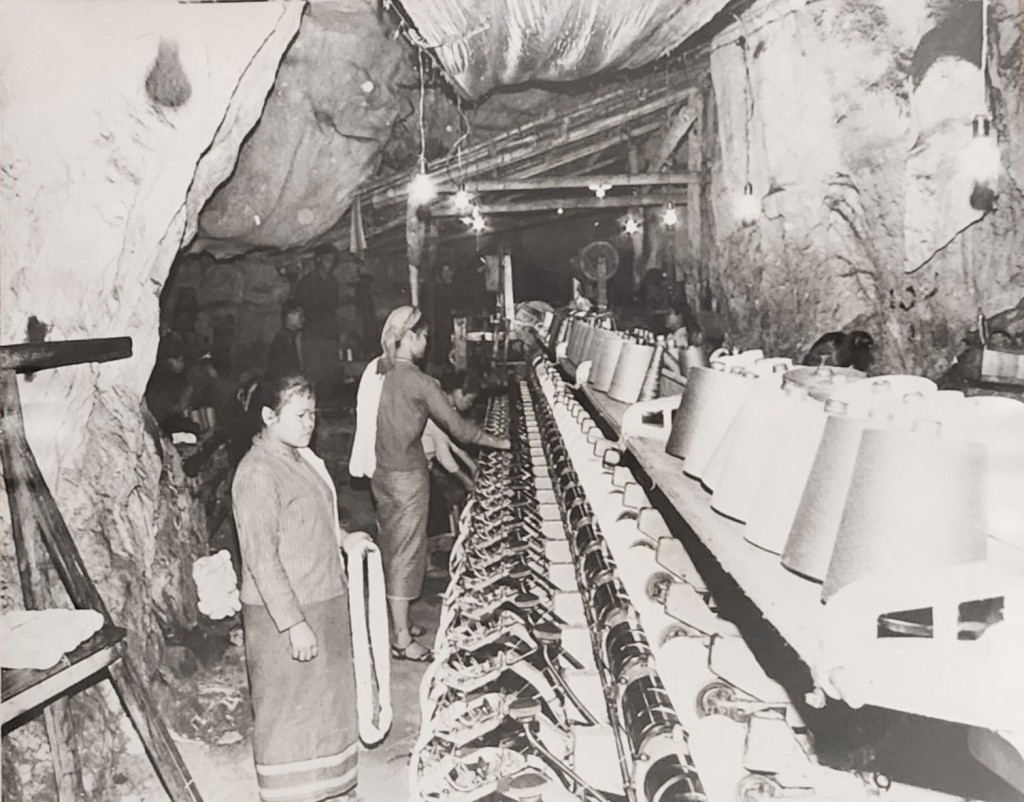 textile workers in a cave